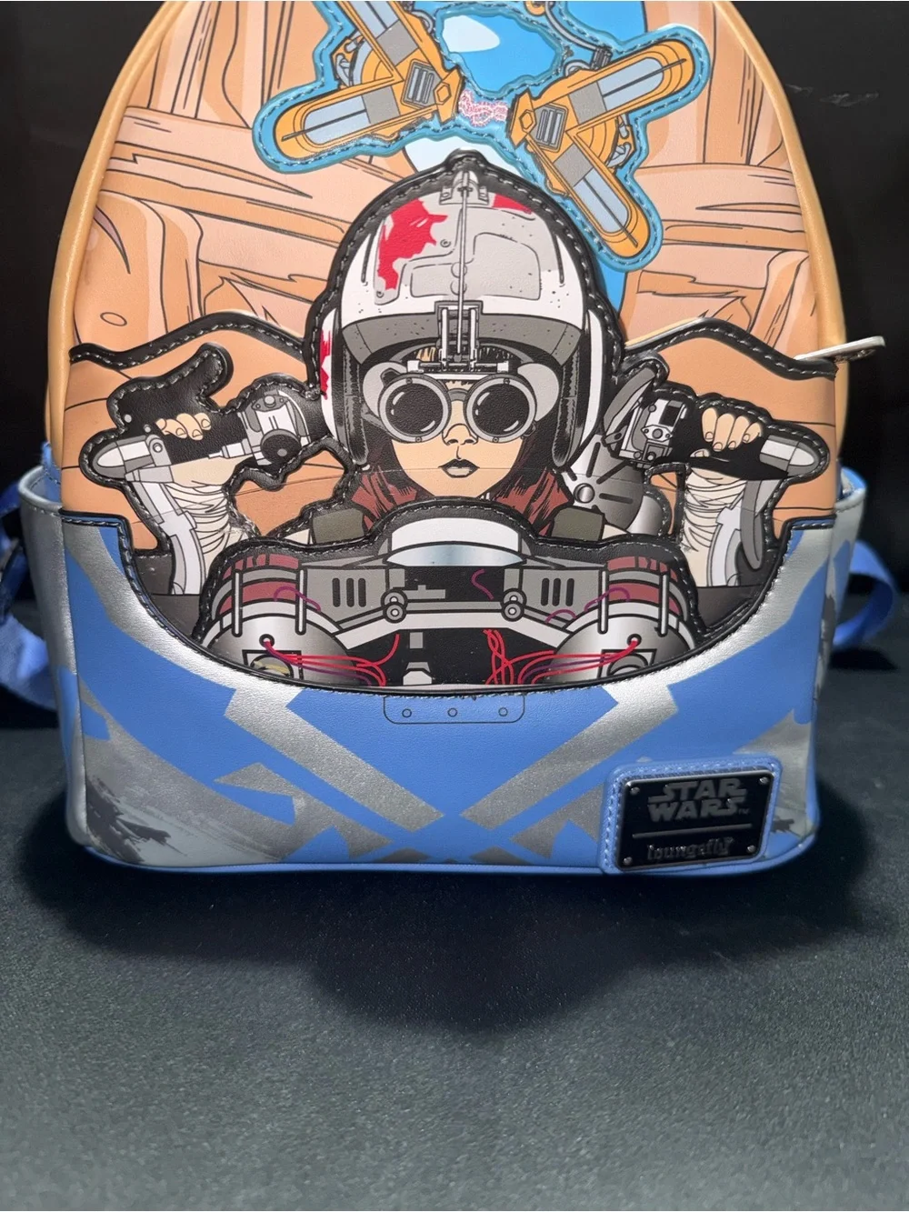 Loungefly Star Wars Podracing Mini Backpack in Peach and Light Blue